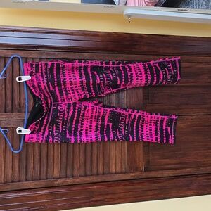 Pink and black medium gym pants